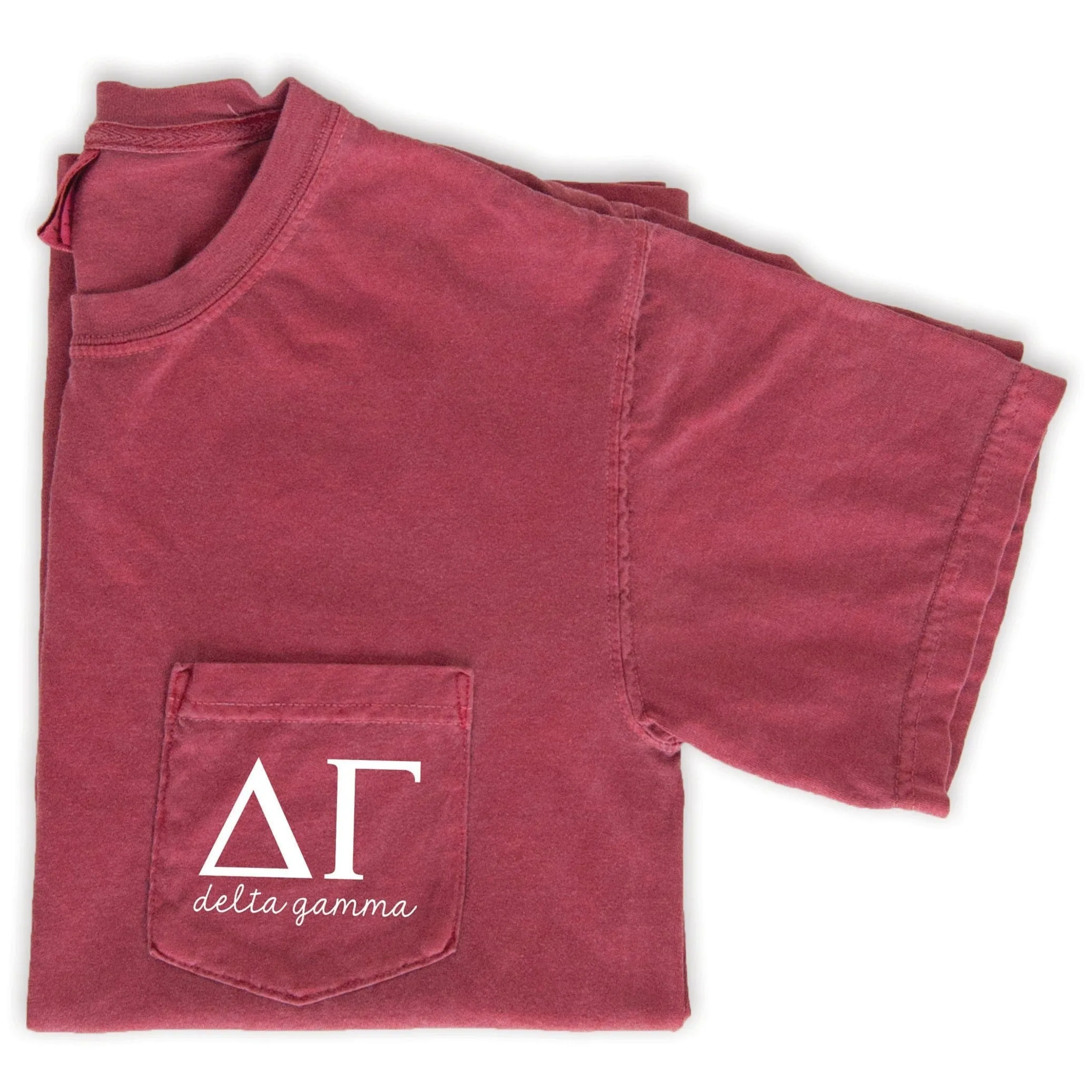 Delta Gamma Script Letters T-Shirt - Crimson