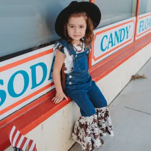 Denim and Cowprint Overalls Toddler (2T-5T)