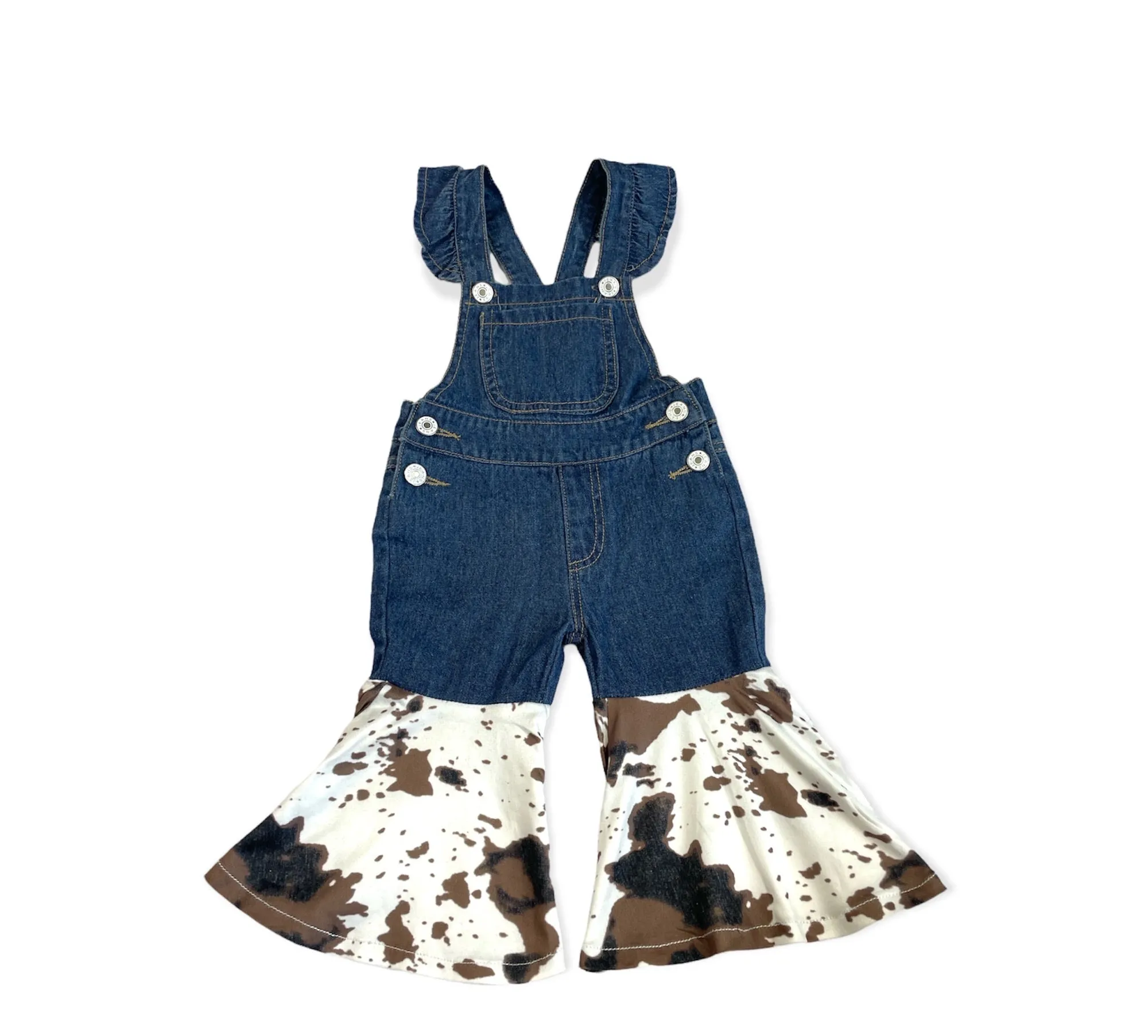 Denim and Cowprint Overalls Toddler (2T-5T)