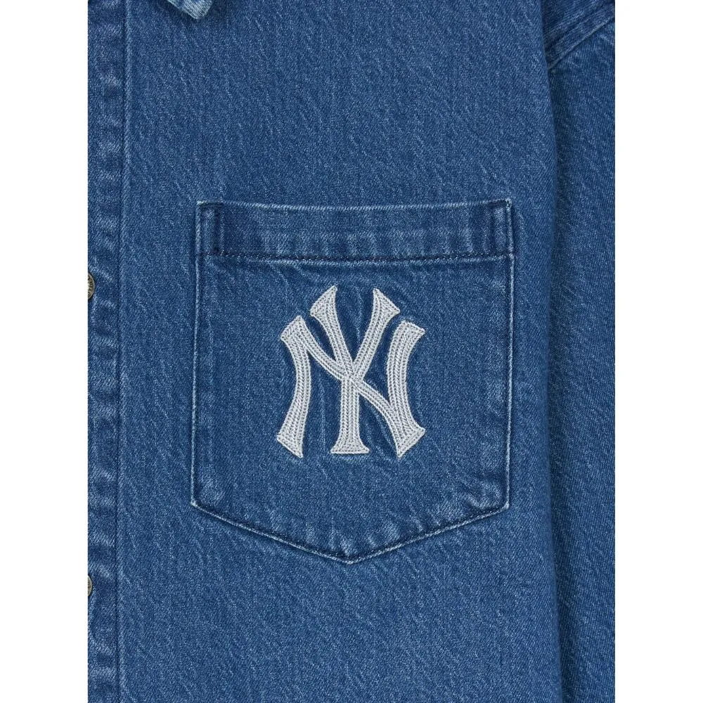 Denim Coopers Mega Logo New York Yankees Denim Shirts
