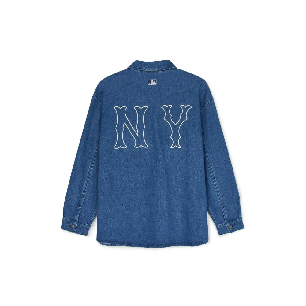 Denim Coopers Mega Logo New York Yankees Denim Shirts