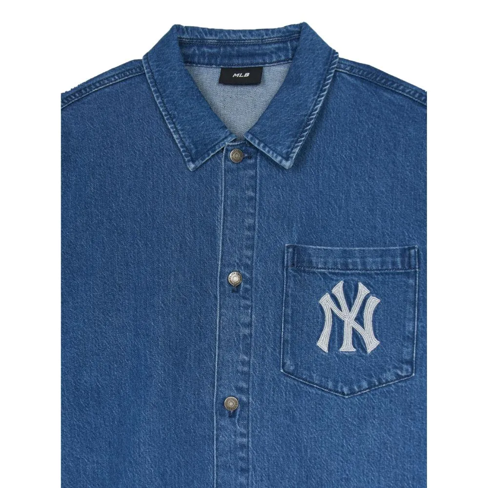 Denim Coopers Mega Logo New York Yankees Denim Shirts
