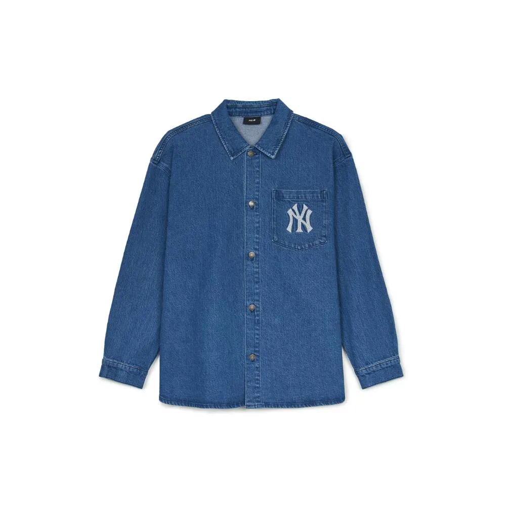Denim Coopers Mega Logo New York Yankees Denim Shirts