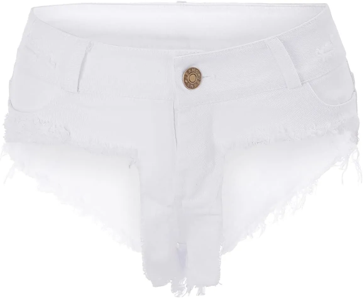 Denim Shorts Women High Waisted Washed Distressed Sexy Denim Shorts (Unpositioned Printing)