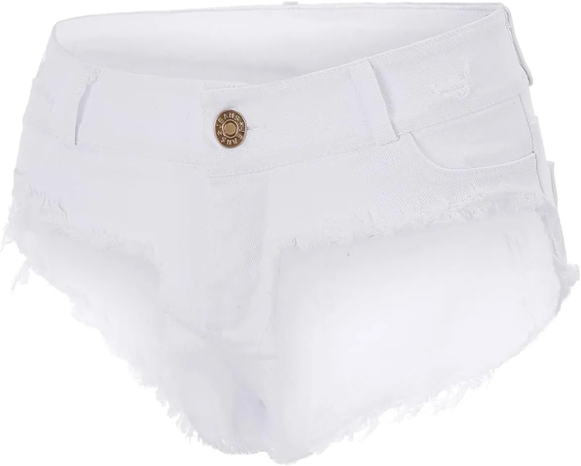 Denim Shorts Women High Waisted Washed Distressed Sexy Denim Shorts (Unpositioned Printing)