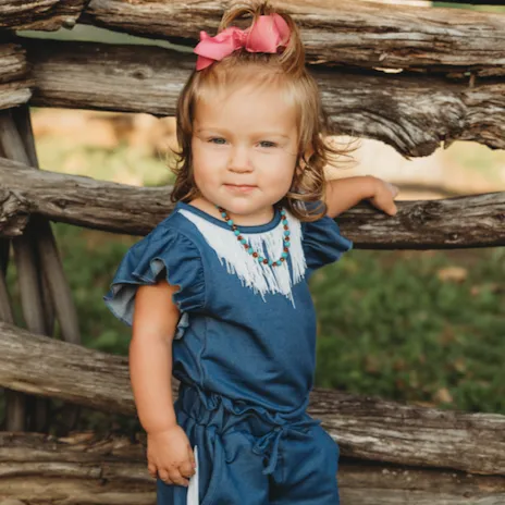Denim w/t Fringe Top (6-7)