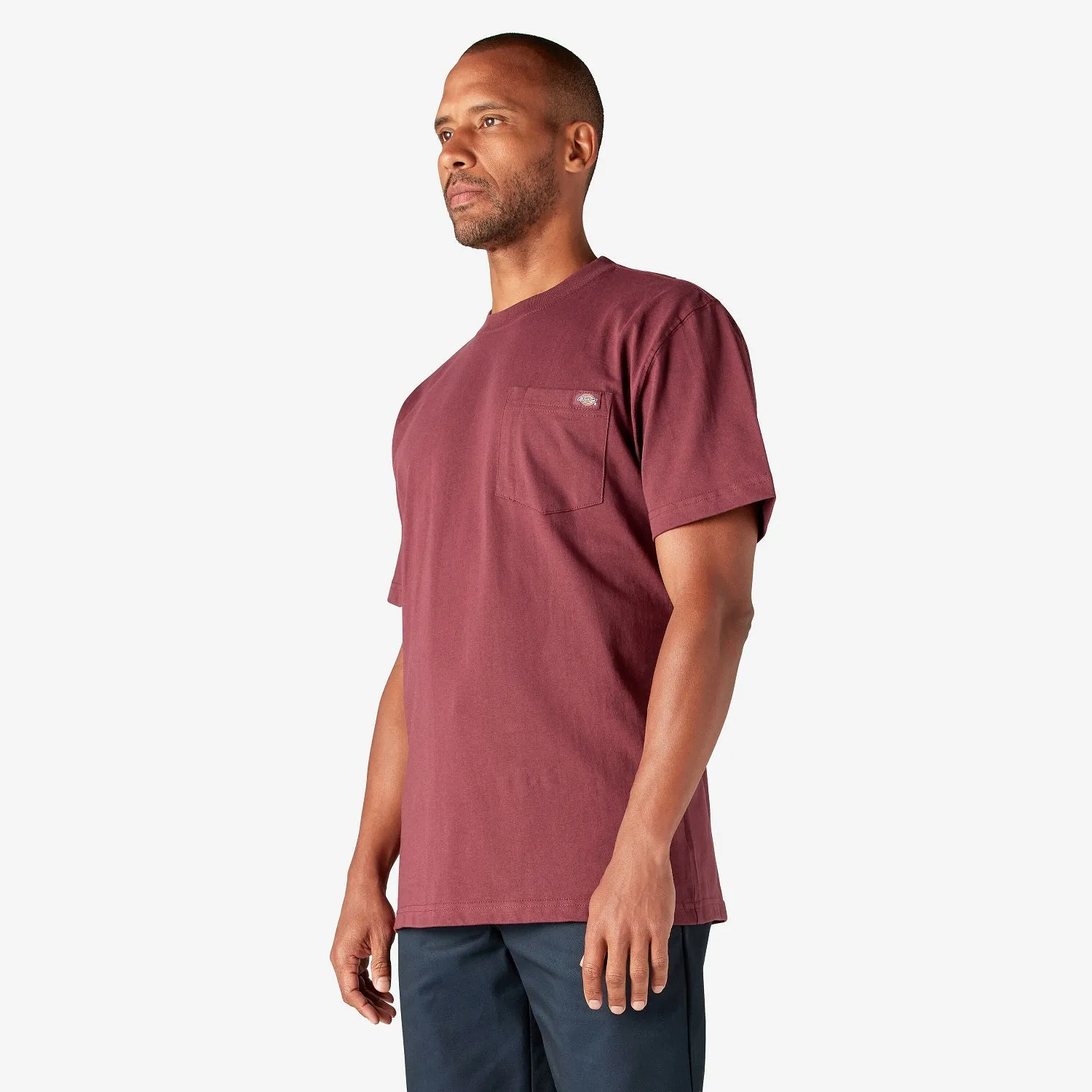 Dickies Men's Heavyweight Short Sleeve Pocket T-Shirt_Burgundy