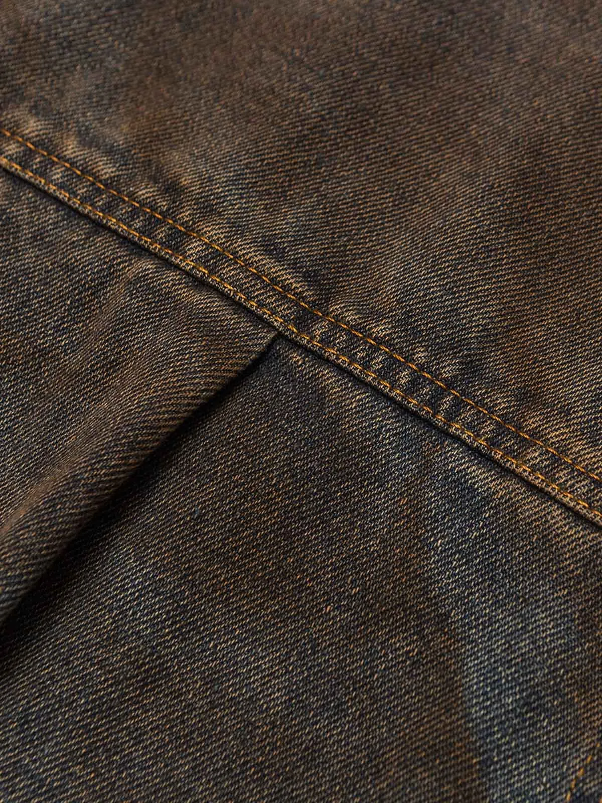 Dirty-Dye Gradient Denim Shirt