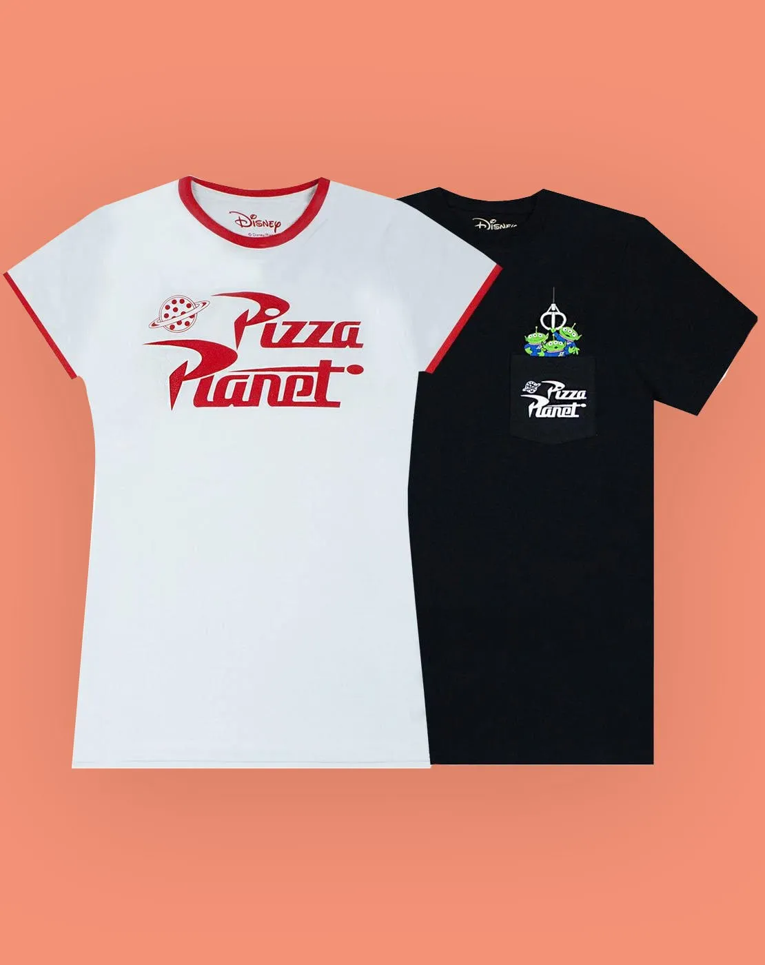 Disney Toy Story Pizza Planet Ringer & The Claw Alien Pocket Women's Multi-pack T-Shirts