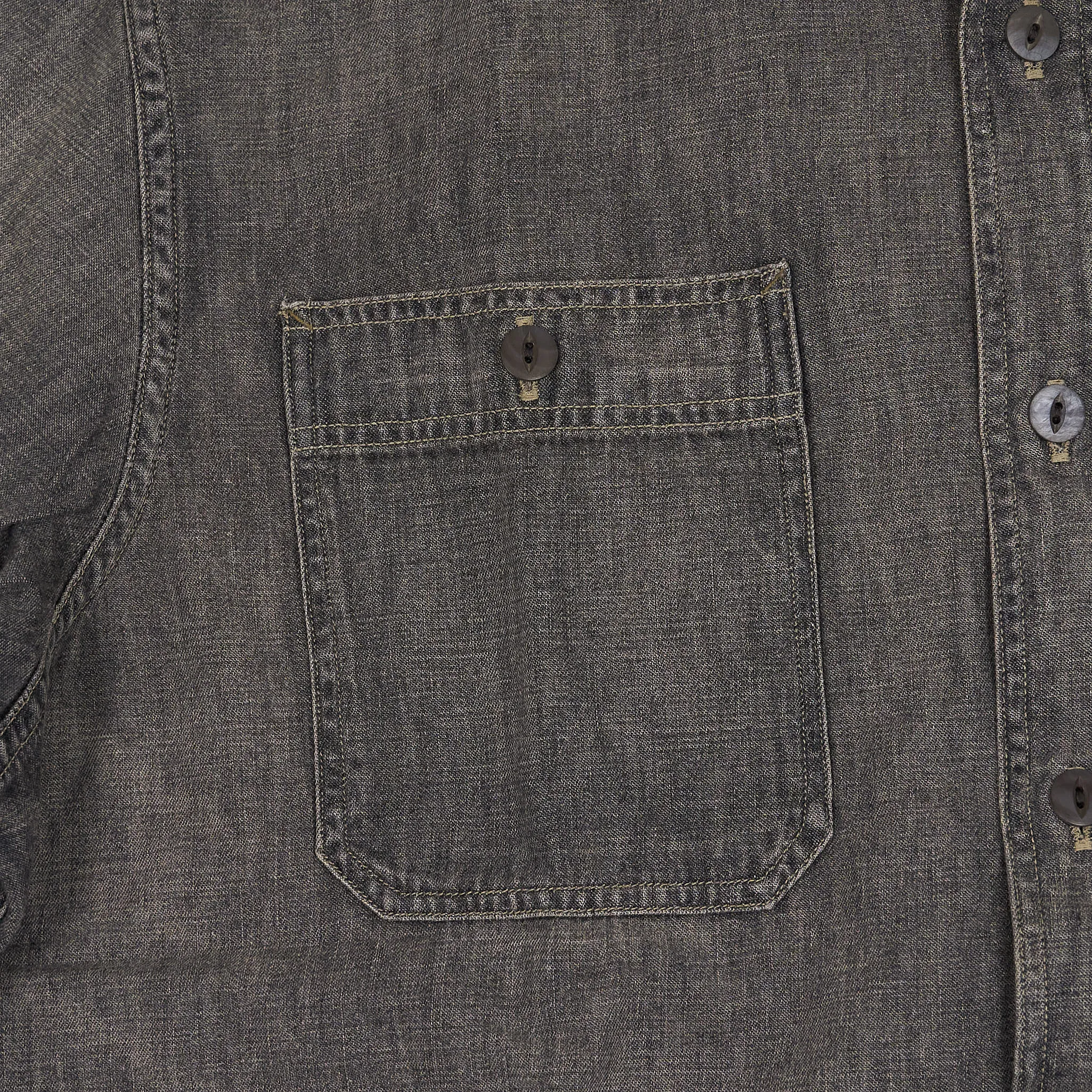 Double RL Black Chambray Long Sleeve Work  Shirt