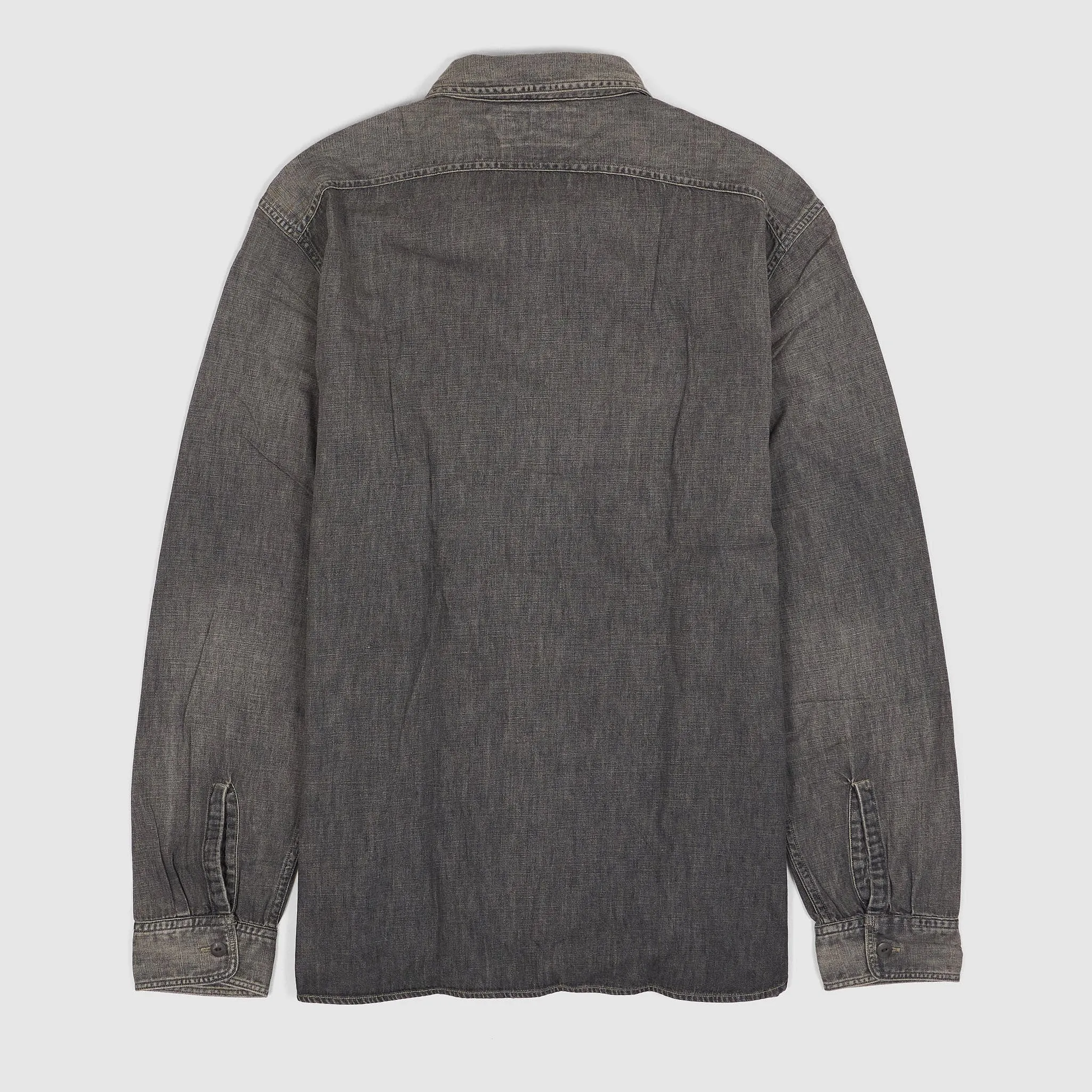 Double RL Black Chambray Long Sleeve Work  Shirt