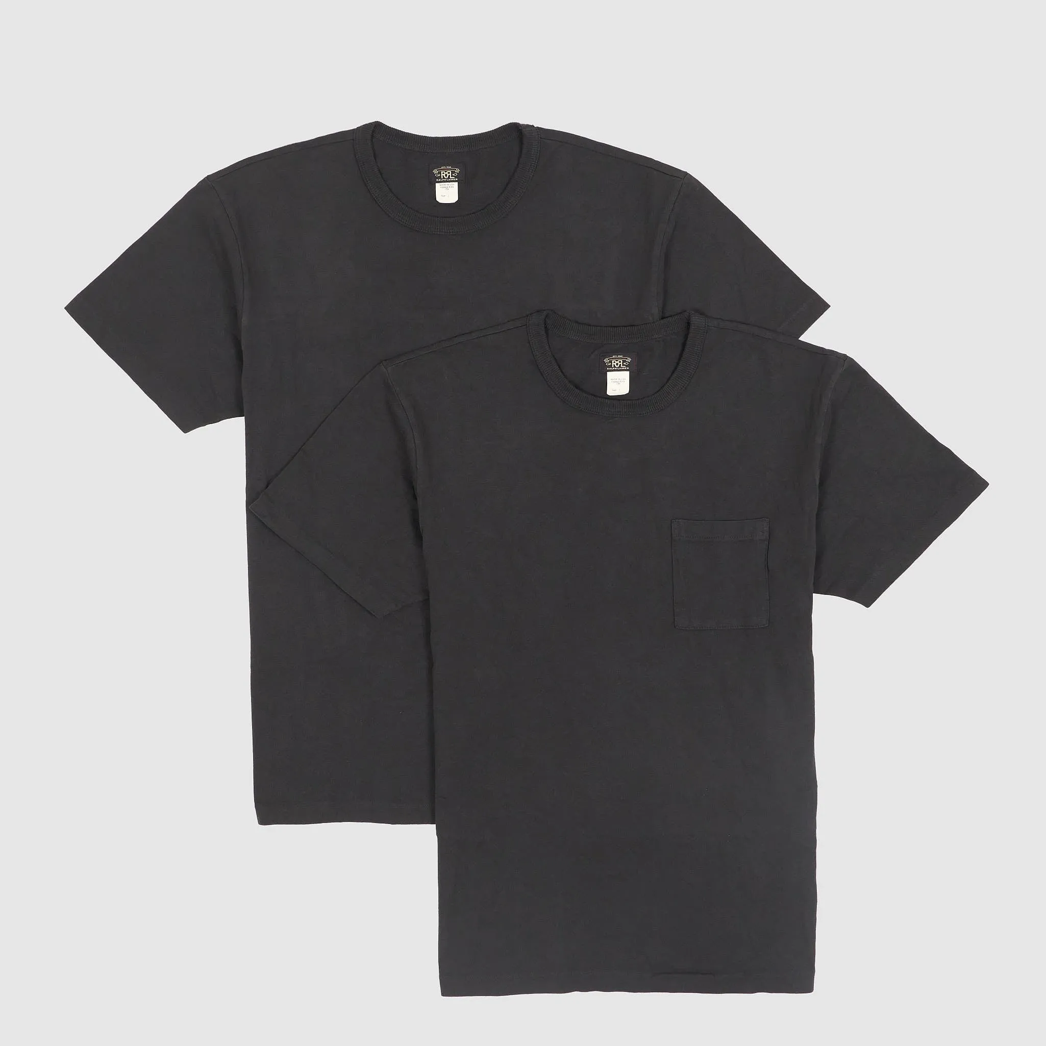 Double RL Short Sleeve Medium Weight Double Pack Pocket T-Shirts
