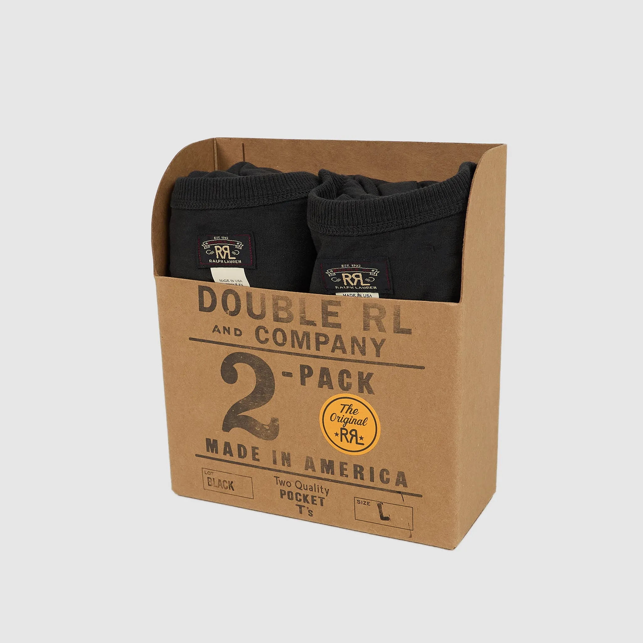 Double RL Short Sleeve Medium Weight Double Pack Pocket T-Shirts