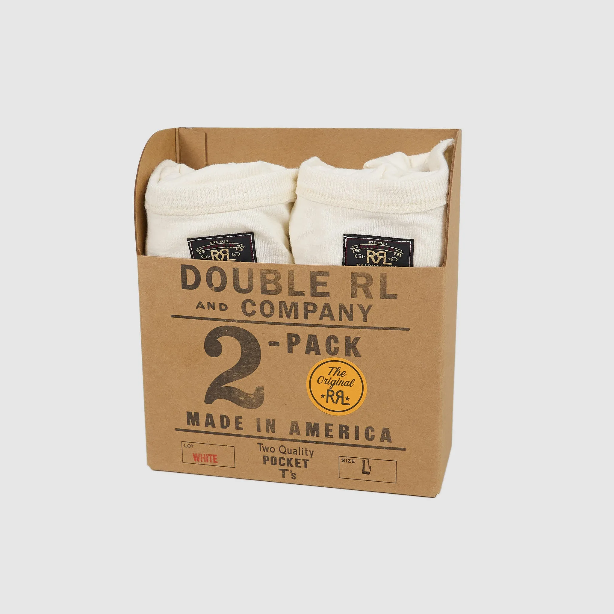 Double RL Short Sleeve Medium Weight Double Pack Pocket T-Shirts