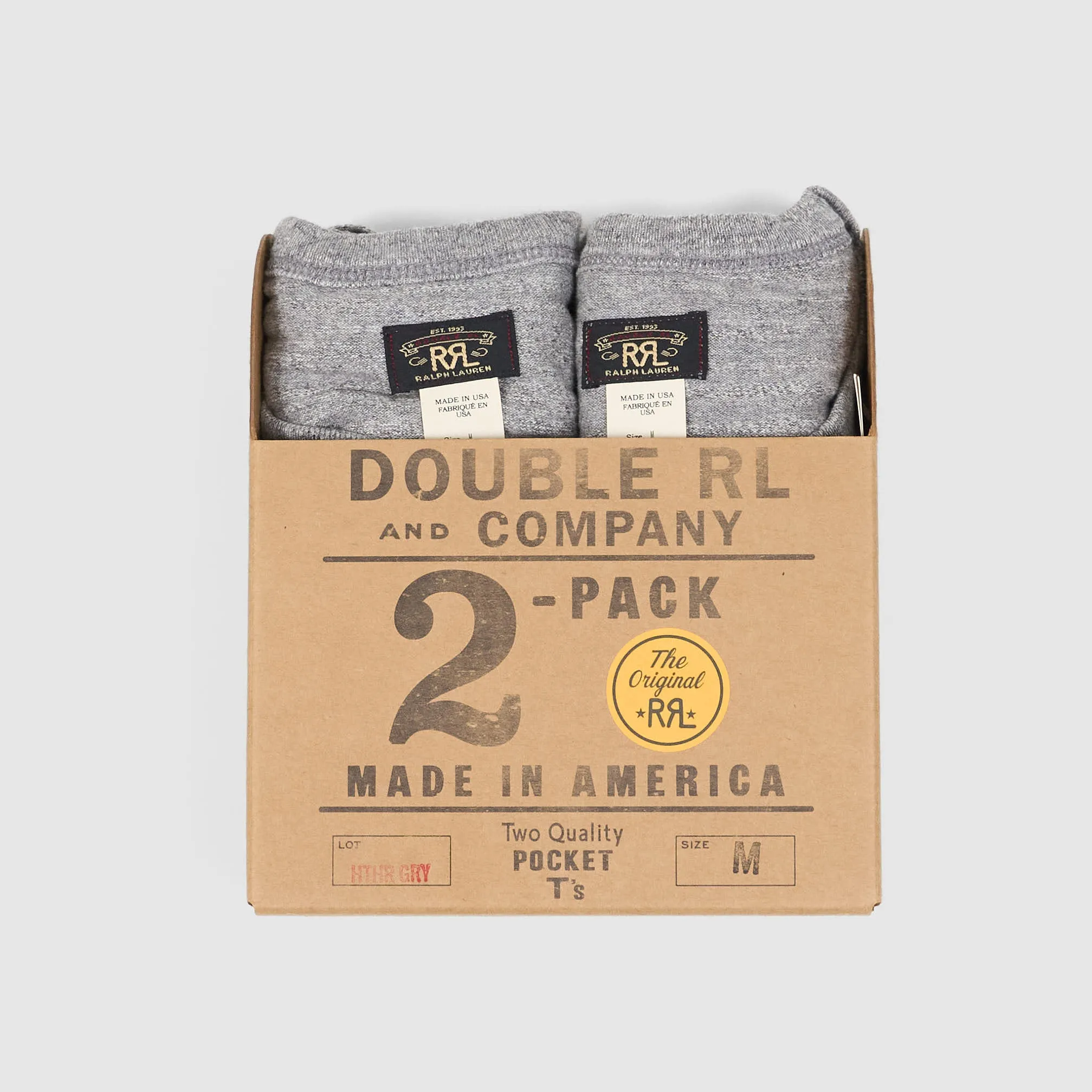 Double RL Short Sleeve Medium Weight Double Pack Pocket T-Shirts