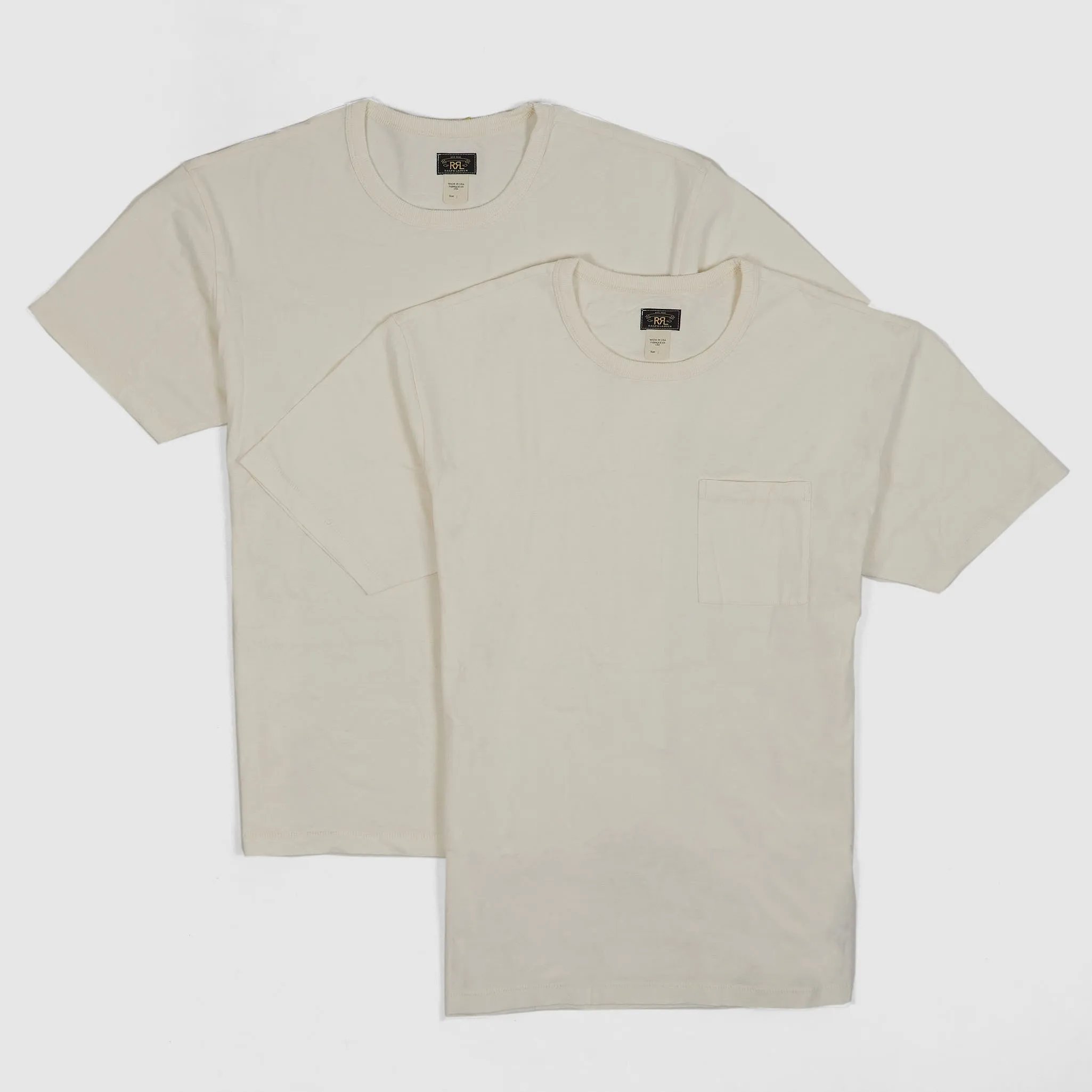 Double RL Short Sleeve Medium Weight Double Pack Pocket T-Shirts