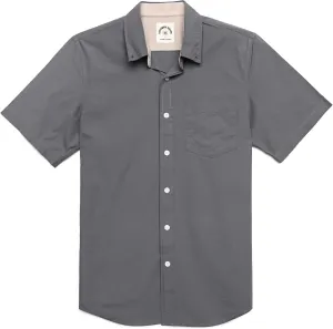 Dubinik® Mens Short Sleeve Button Down Shirts 100% Cotton Plaid Men's Casual Button-Down Shirts with Pocket