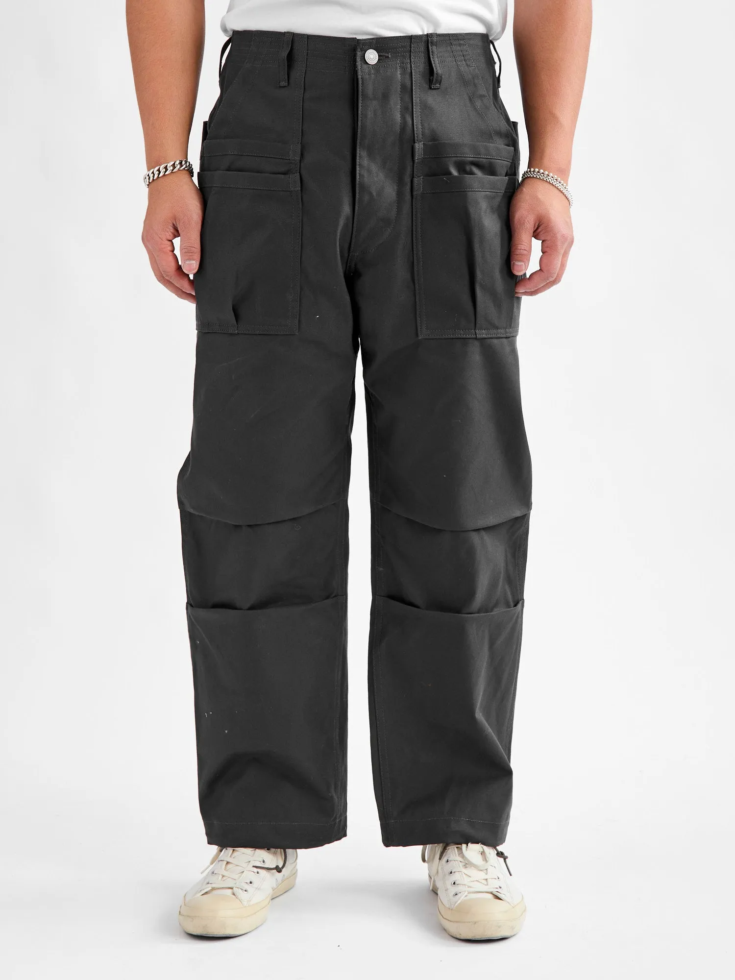 Duck Canvas Overgrown Fatigue Pants in Charcoal