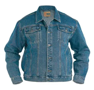 Duke Western Style Denim Trucker Jacket in Stonewash Blue Size 1XL to 8XL