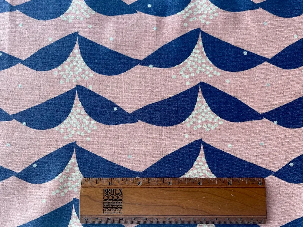 Dusty Rose Spilled Hexagons Cotton-Linen Canvas (Made in Japan)