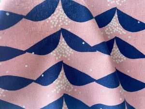 Dusty Rose Spilled Hexagons Cotton-Linen Canvas (Made in Japan)