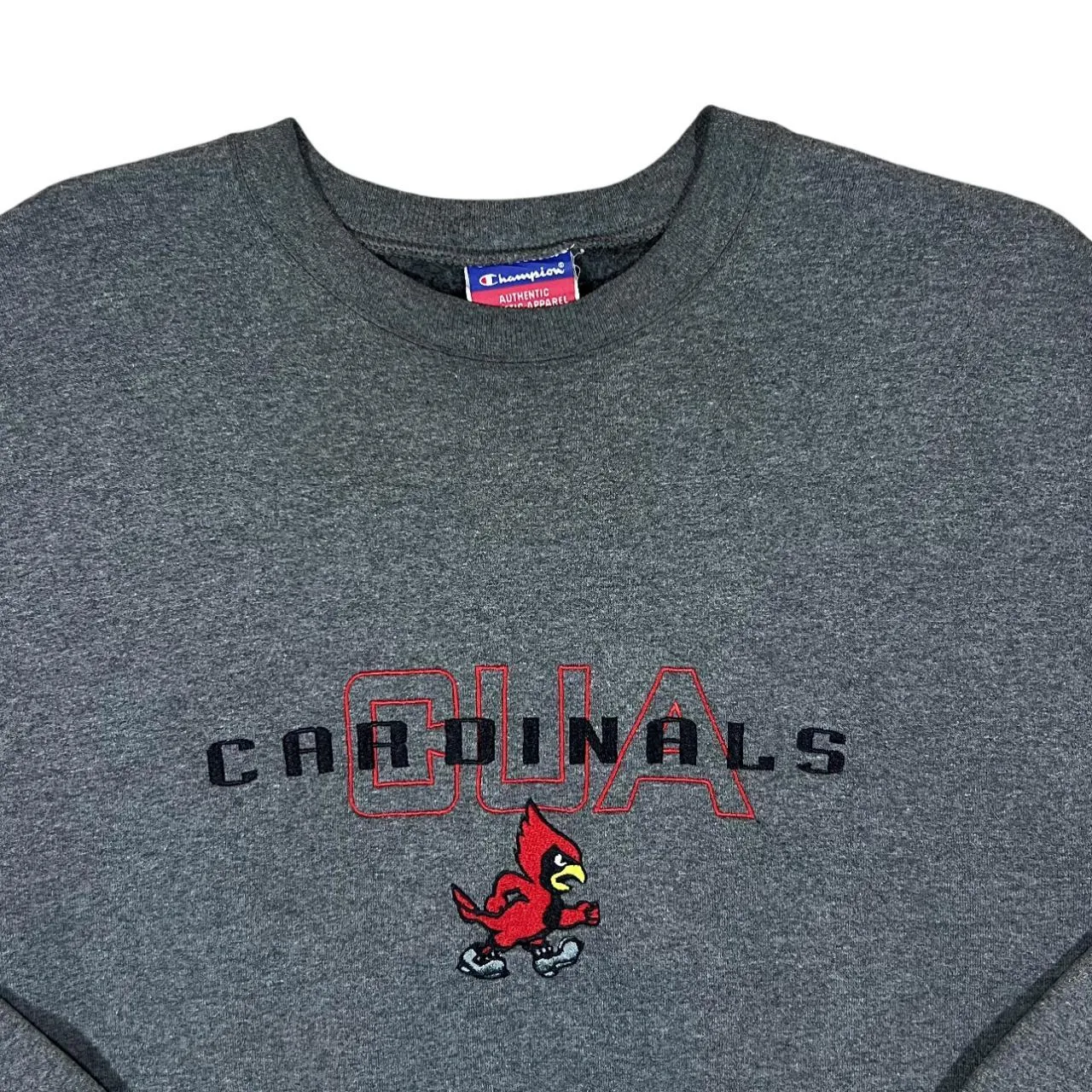 Early 00's Champion CUA CARDINALS Embroidered College Spellout Crewneck Sweatshirt