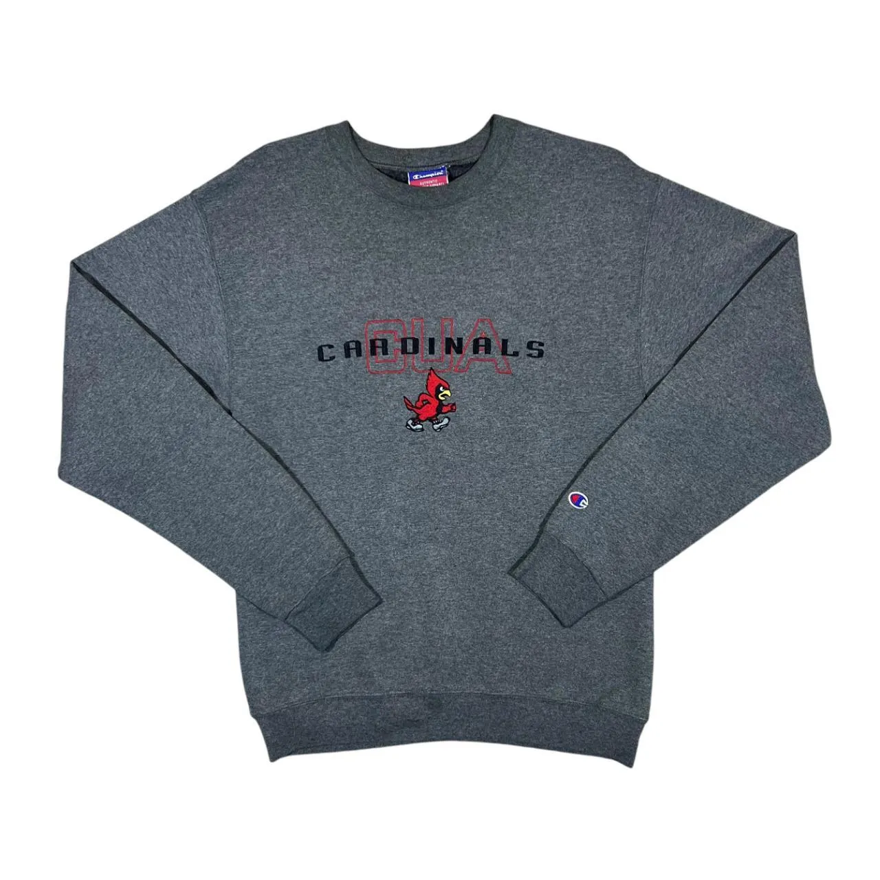 Early 00's Champion CUA CARDINALS Embroidered College Spellout Crewneck Sweatshirt