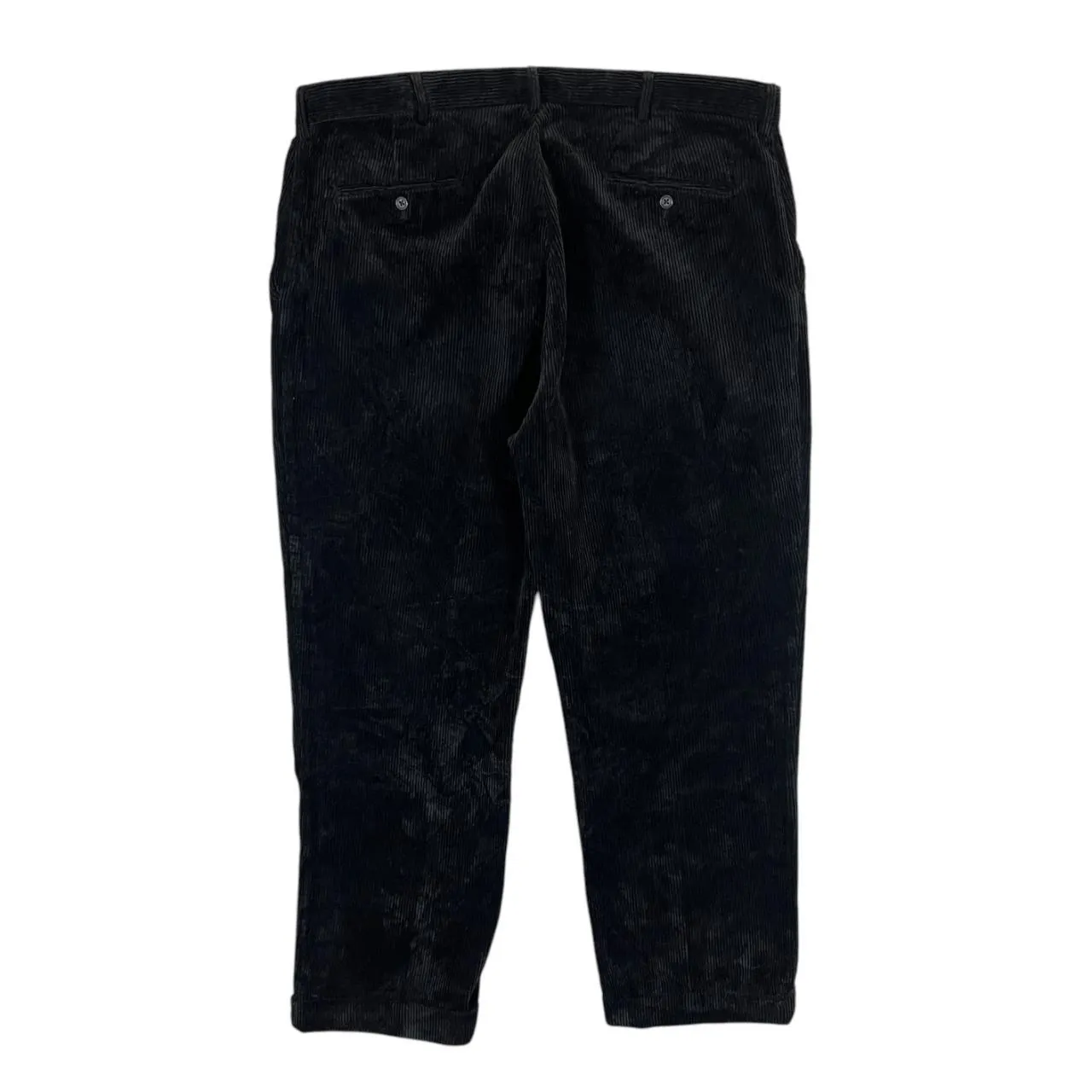 Early 00's POLO RALPH LAUREN Classic Black Corduroy Cord Straight Leg Trousers