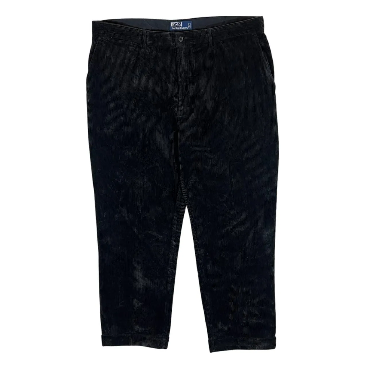 Early 00's POLO RALPH LAUREN Classic Black Corduroy Cord Straight Leg Trousers