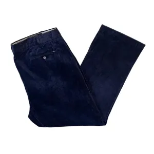 Early 00's POLO RALPH LAUREN "Classic Fit" Navy Blue Corduroy Cord Straight Leg Trousers