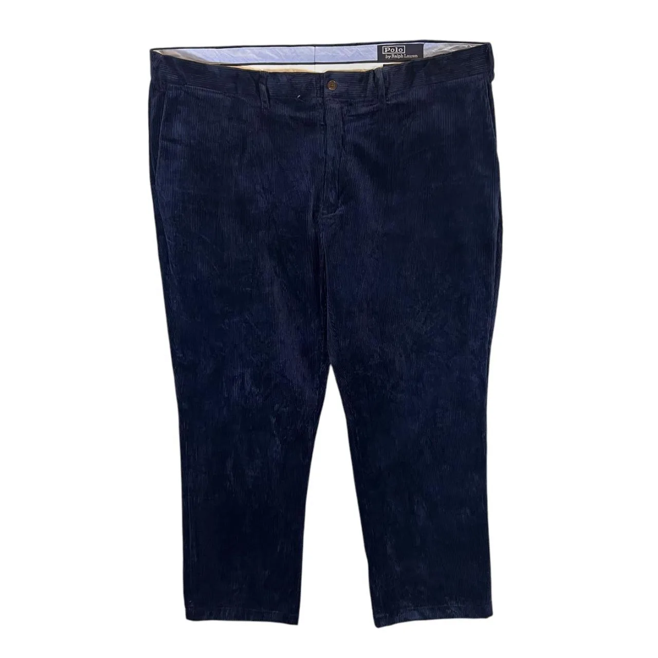 Early 00's POLO RALPH LAUREN "Classic Fit" Navy Blue Corduroy Cord Straight Leg Trousers