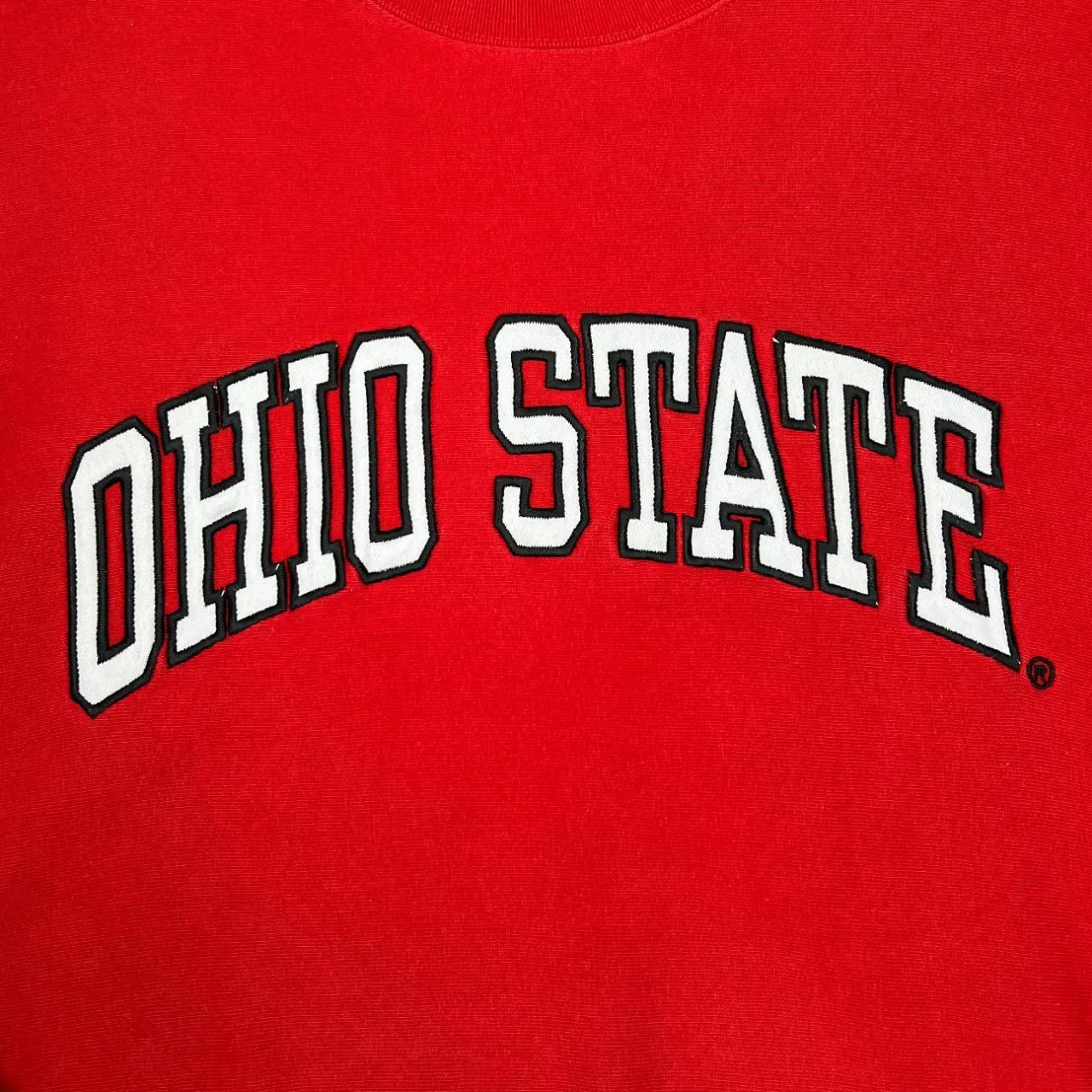Early 00's Steve & Barry's NCAA OHIO STATE BUCKEYES Embroidered College Spellout Heavyweight Crewneck Sweatshirt