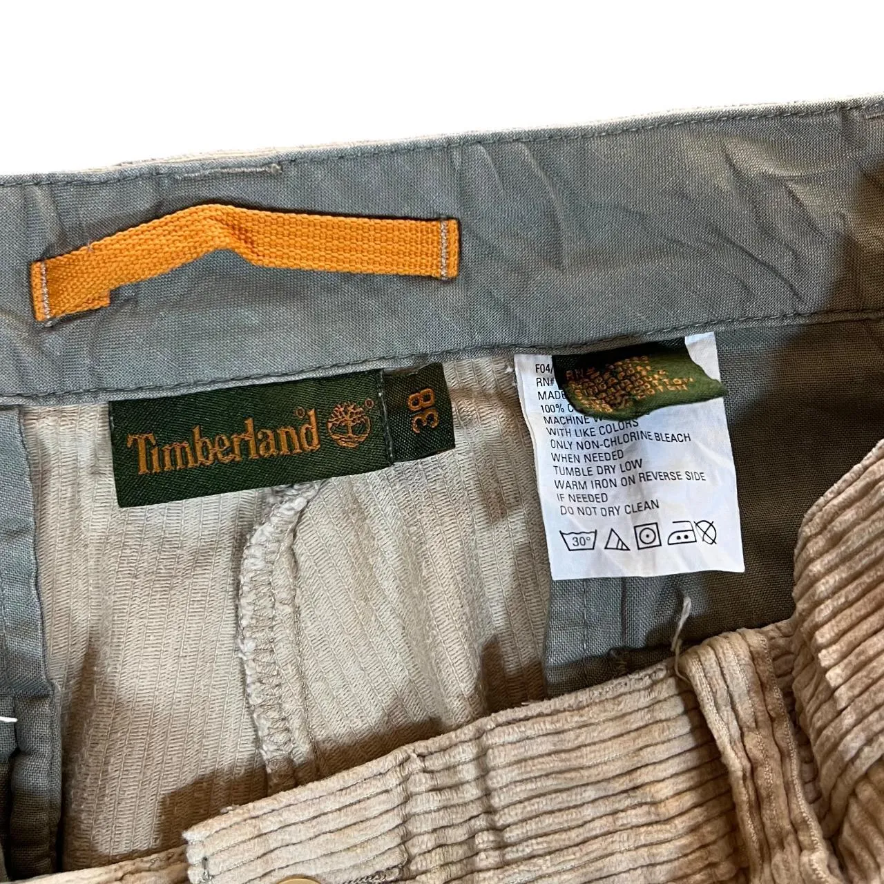 Early 00's TIMBERLAND Classic Beige Corduroy Cord Straight Leg Trousers
