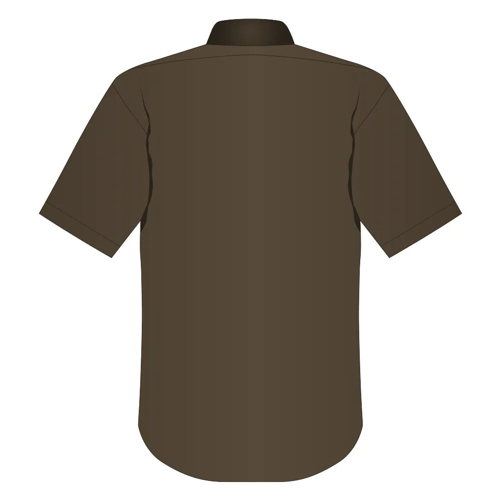 Easy Care Short Sleeve Woven Shirt Coffee Bean