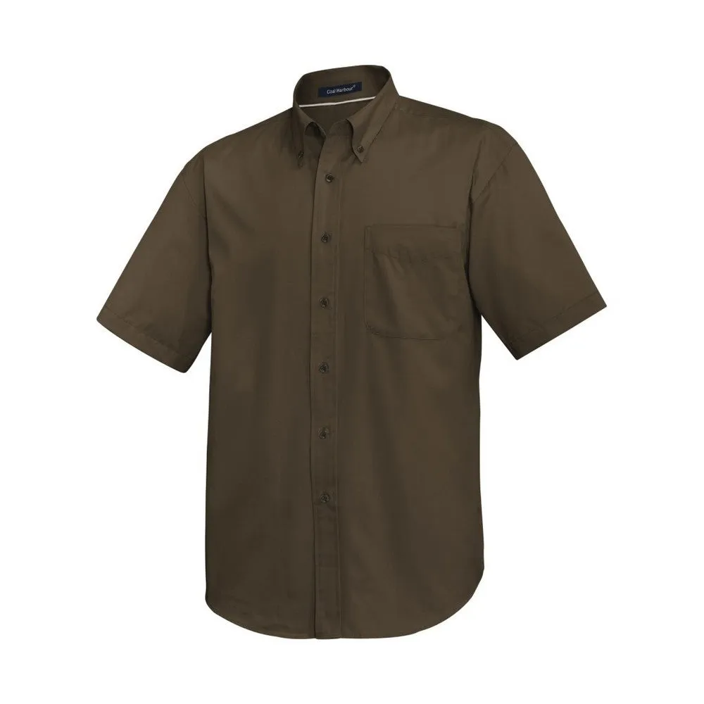 Easy Care Short Sleeve Woven Shirt Coffee Bean