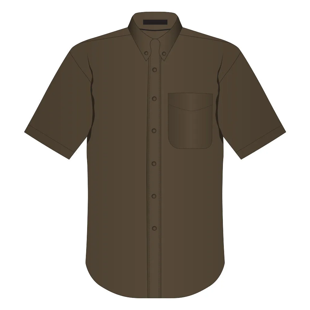Easy Care Short Sleeve Woven Shirt Coffee Bean
