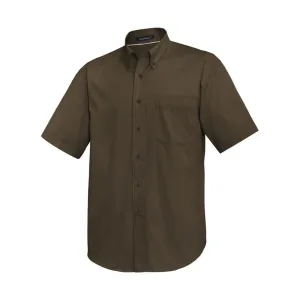 Easy Care Short Sleeve Woven Shirt Coffee Bean