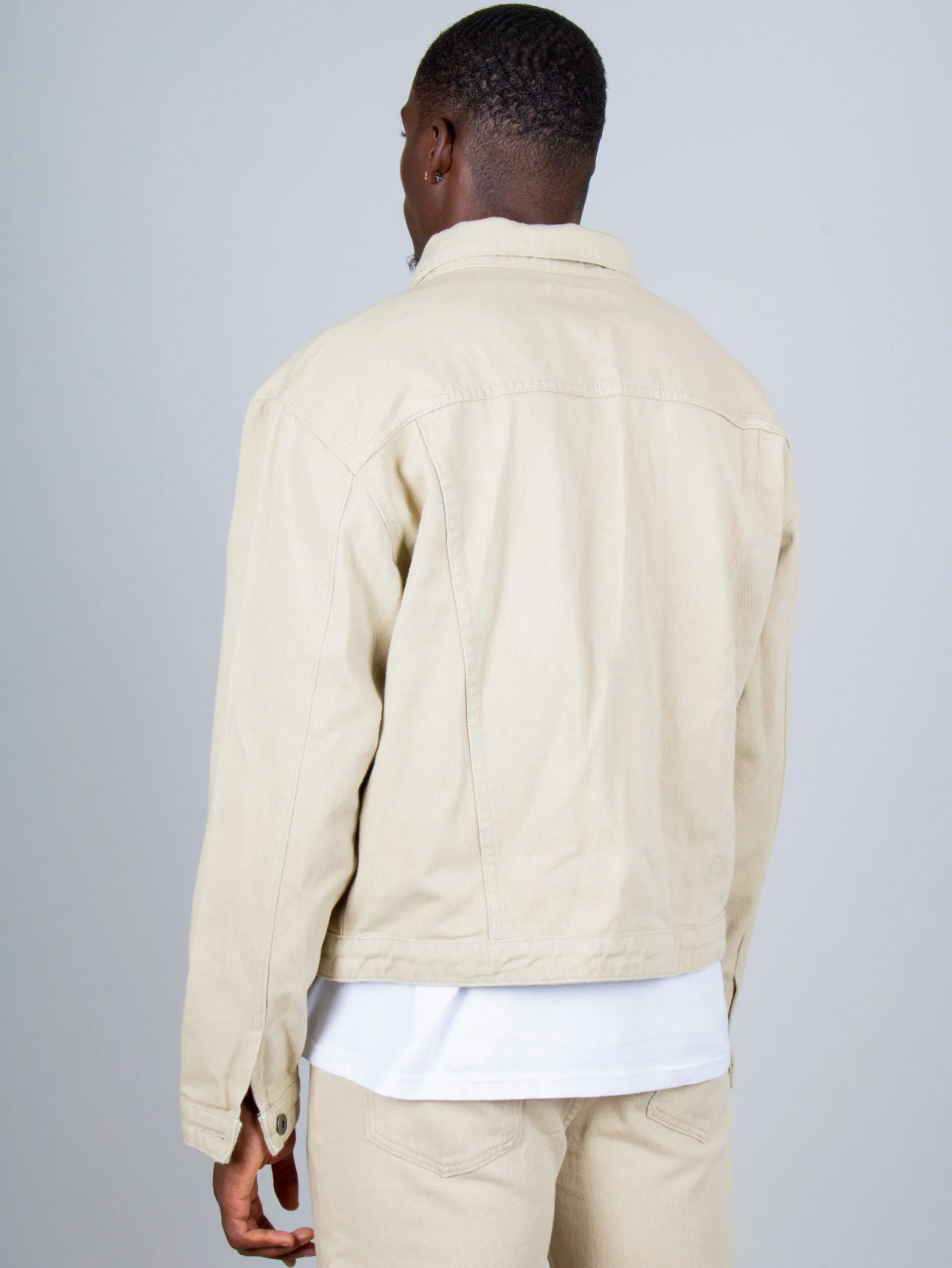 Ecru Oversized Trucker Denim Jacket