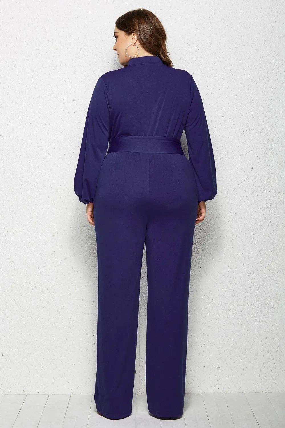Elegant Wide Leg Long Sleeve Bandage Jumpsuit
