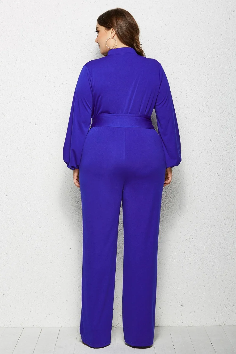 Elegant Wide Leg Long Sleeve Bandage Jumpsuit