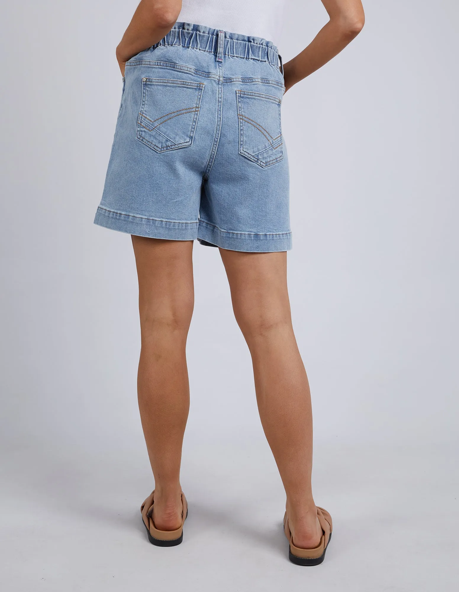 Elm Atlas Denim Short Mid Blue Wash