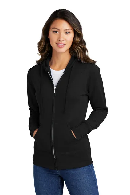 EMBROIDERED - LPC78ZH - Port & Company® Ladies' Core Fleece Full-Zip Hooded Sweatshirt