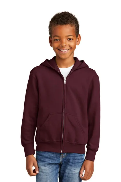 EMBROIDERED - PC90YZH - Port & Company® Youth Core Fleece Full-Zip Hooded Sweatshirt