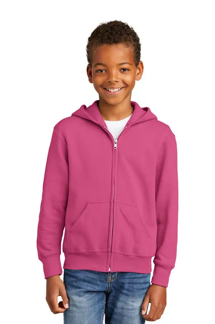 EMBROIDERED - PC90YZH - Port & Company® Youth Core Fleece Full-Zip Hooded Sweatshirt