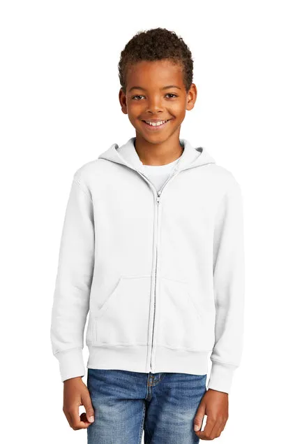 EMBROIDERED - PC90YZH - Port & Company® Youth Core Fleece Full-Zip Hooded Sweatshirt