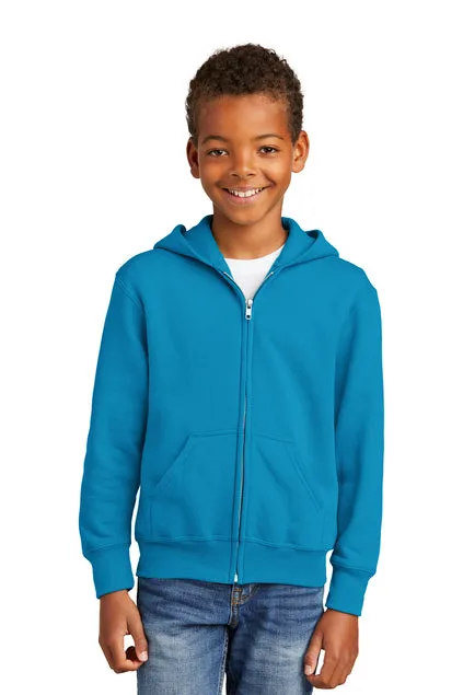 EMBROIDERED - PC90YZH - Port & Company® Youth Core Fleece Full-Zip Hooded Sweatshirt