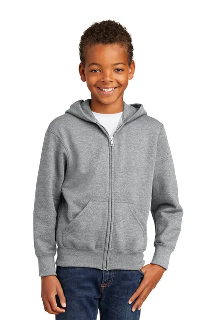 EMBROIDERED - PC90YZH - Port & Company® Youth Core Fleece Full-Zip Hooded Sweatshirt