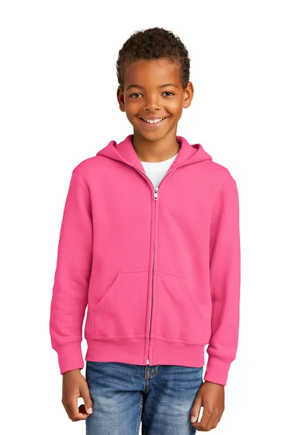 EMBROIDERED - PC90YZH - Port & Company® Youth Core Fleece Full-Zip Hooded Sweatshirt