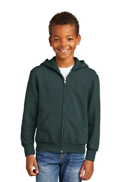 EMBROIDERED - PC90YZH - Port & Company® Youth Core Fleece Full-Zip Hooded Sweatshirt