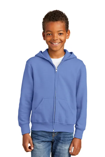EMBROIDERED - PC90YZH - Port & Company® Youth Core Fleece Full-Zip Hooded Sweatshirt